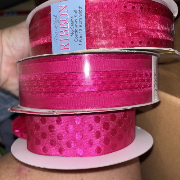 Wired Ribbon Pink Variety Pack And Opened Packs - Picture 2 of 6